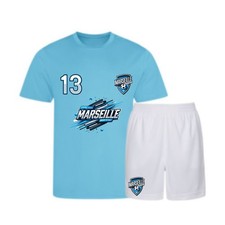 Ensemble football enfant - Inspiré de Marseille - Bleu ciel et Blanc