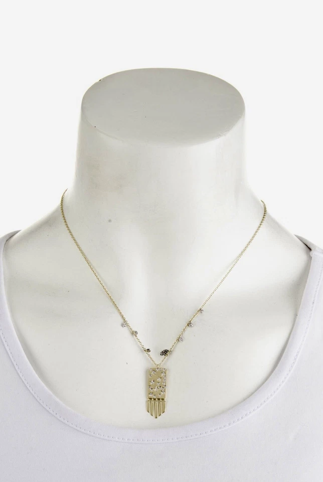 14K Yellow Gold Starburst and Fringe Necklace With Diamond Fine Jewelry Meira T - Image 3 of 4