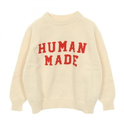 HUMAN MADE Tiger Knitwear Sweater cotton wool Nylon White Red Used Women size M