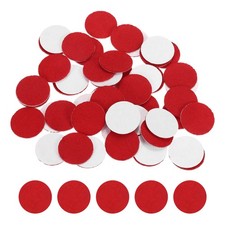 50 Pcs Adhesive Felt Circles, 9/16" Round Non-Woven Felt Stickers, Red