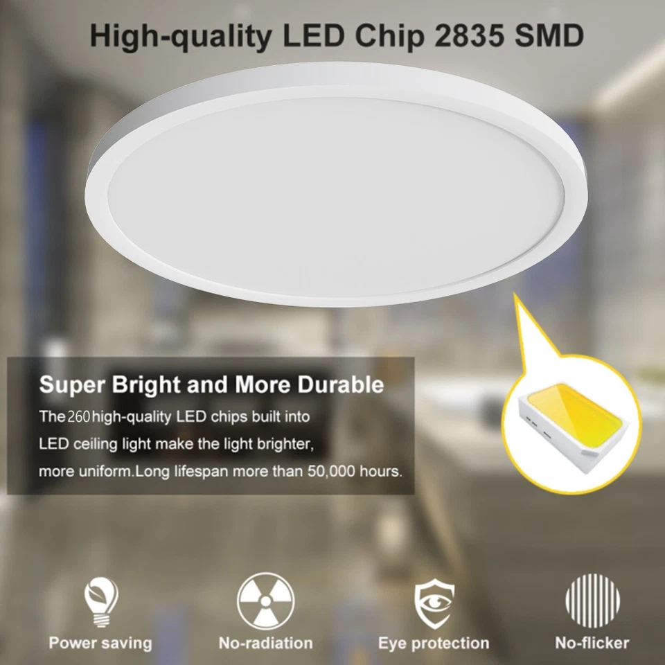 LED Deckenlampe Deckenleuchte Badezimmer Wohnzimmer Küche keller Bad Lampe Decke - Bild 4 von 4