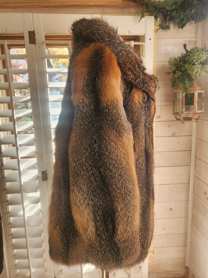 Wonderful Condition, North American Grey Fox Fur Jacket / Coat *Fits LG ...