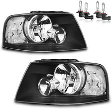 2003-2006 Ford Expedition Headlight Assembly Black Clear Reflector Left Right