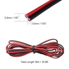 10 Meter 22AWG Electrical Wire, 2 Core Extension Electric Cable for Car 12v