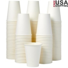 1000 Disposable Paper Coffee Cups Hot Cold Drinks Leak Resistant Insulated Use