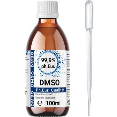 100ml DMSO - 99,9% (Ph.Eur) Dimethylsulfoxid Braunglasflasche mit Pipette