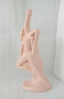 Haeger Nude Female Woman Sculpture Glazed Ceramic Art Deco Pink Mauve 23" Tall