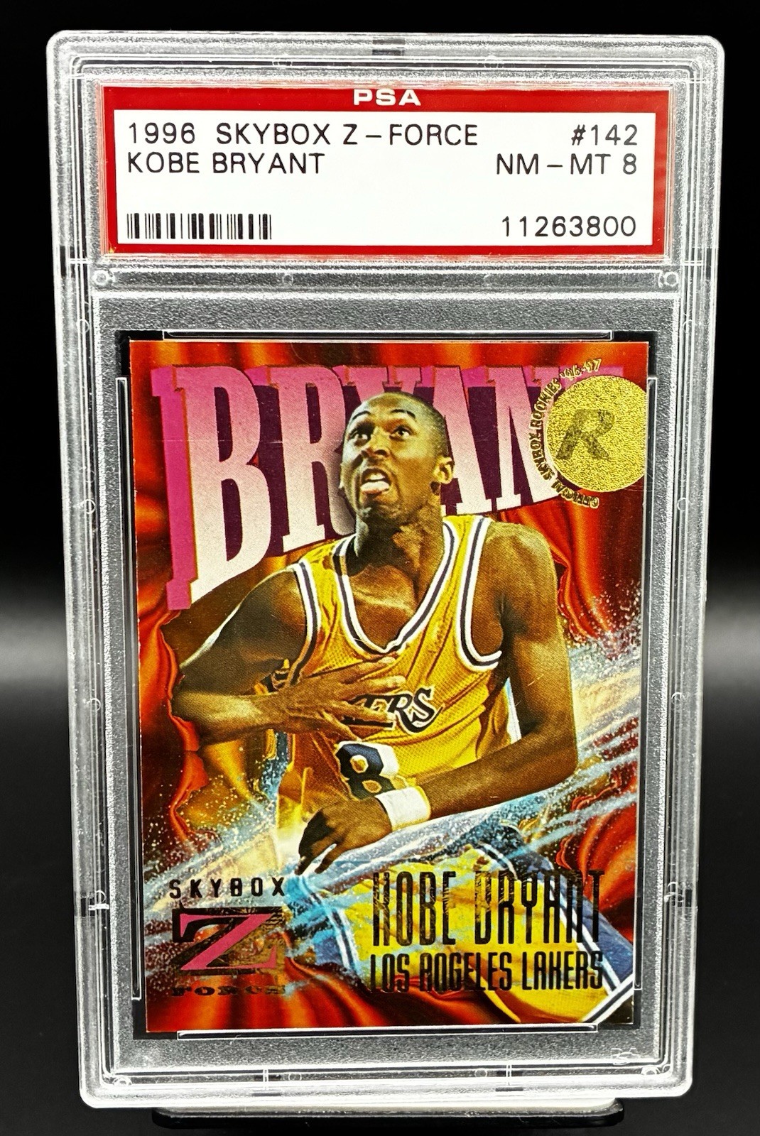 SkyBox 1996-97 Z-Force Kobe Bryant Rookie #142 Lakers PSA 8 Graded Card