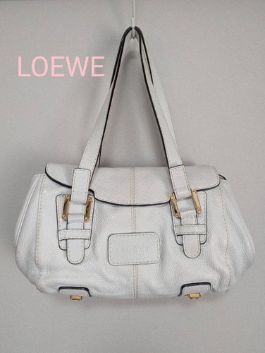 Excellent Condition LOEWE White Shoulder Bag #2676