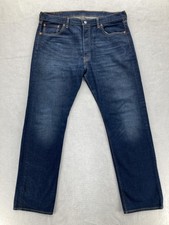 Vintage Levis 501 Jeans Mens 40x34 Dark Blue Denim Button Fly Straight Fit Y2K