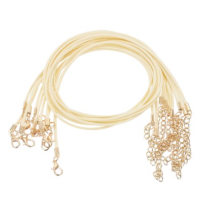 20pcs Waxed Necklace Cord Bulk, 18'' 1.5mm Necklace Ropes Beige