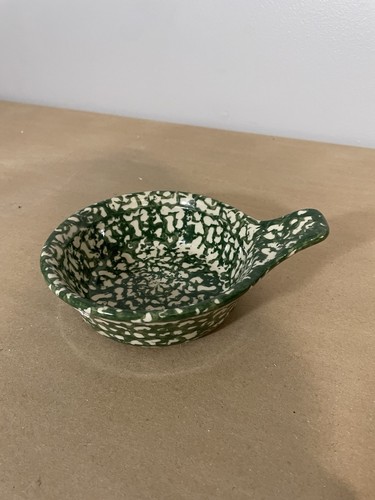 Vintage Roseville Pottery RRP Co USA Green Spongeware Bowl Soup