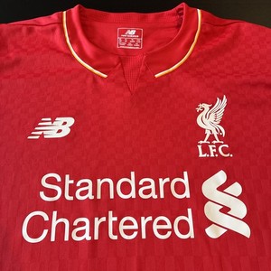 Liverpool Reds Long Sleeve Home Jersey 2015-16 XL Standard Chartered New Balance