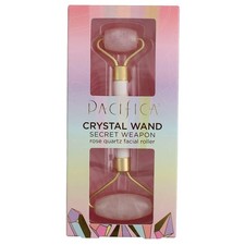 Pacifica Rose Quartz Facial Roller Massager ? Crystal Gua Sha Skincare Tool for