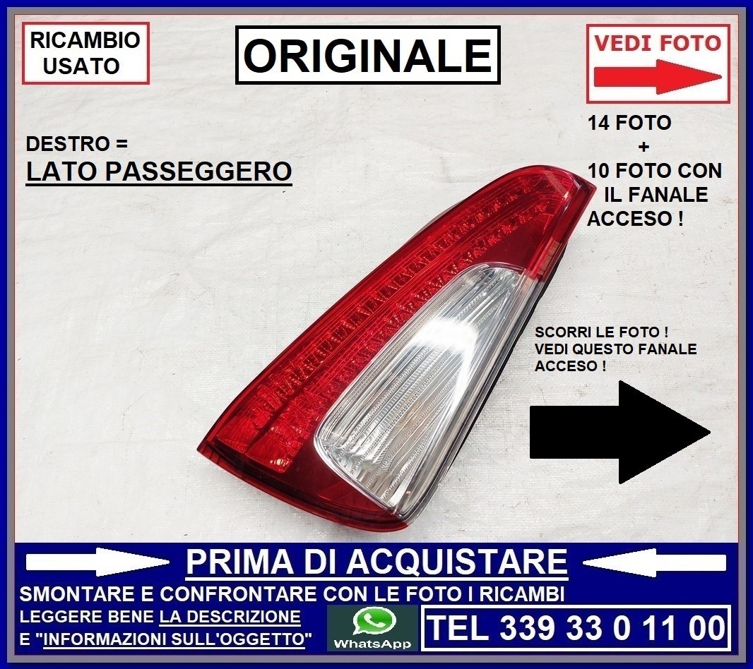 FARO FANALE POSTERIORE DESTRO DX A LED ORIGINALE LANCIA MUSA RE-STYLE