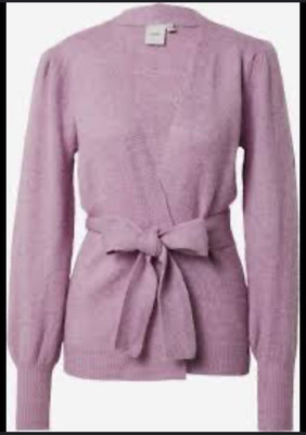 ICHI Iholene Purple Wrap Soft Alpaca Cardigan Soft Wool Blend Sz XS Extra Small
