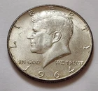 1964 John F Kennedy Half Dollar 90% Silver 50c Philadelphia        (X9)