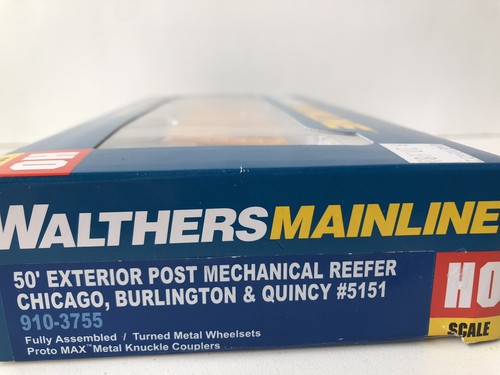Frigorífico mecánico poste exterior Walthers Mainline #910-3755 CB & Q 50’ 5151 NUEVO EN CAJA | Condition: New