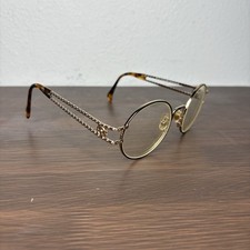 Antique Nicole Miller Demi Amber Gold Gears Oval Eyewear Metal Gold Frames 52-21
