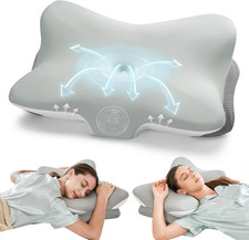 Ergonomic Memory Foam Cervical Pillow Contour Design Dual Heights Odorless Ort
