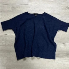 Only Mine Deep Blue Knit cashmere boxy sweater size small