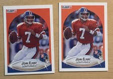 2 John Elway 1990 Fleer Cards #21, MINT (BIGJ’S) Denver Broncos, Hall Of Fame