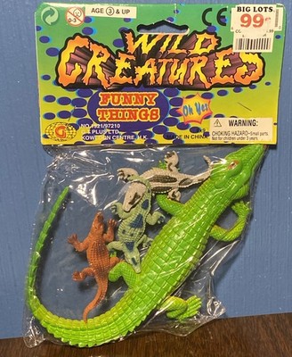 VINTAGE Wild Creatures Toy Animal Figures - Lizard Aligator Reptile Pack, NEW