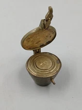 Vintage Guatemala Brass Apothecary Stacking Nest Weights w/ Container