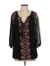 Raga Women Black 3/4 Sleeve Blouse XS