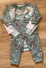 Disney Baby Mickey Mouse 4 Piece Knit Pants Set Green 24M Snap Casual