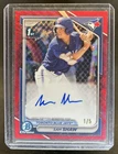 2024 Bowman Sam Shaw Chrome Auto Autograph Red Wave 1st Prospect #1/5 Blue Jays