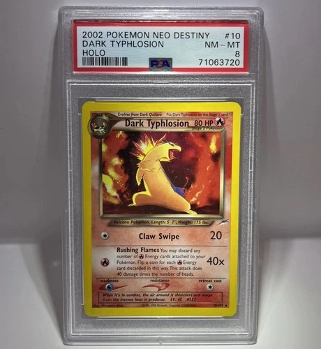 Pokemon Card PSA 8 Holo Dark Typhlosion 10/105 Neo Destiny Rare Vintage Graded