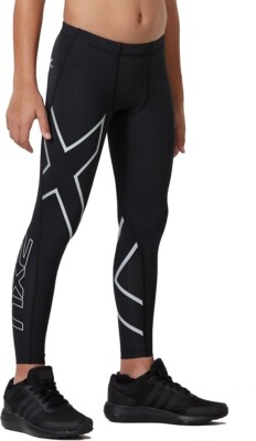 2XU Jugend Jungen Kompressionsstrumpfhose, schwarz/schwarz reflektierend, Medium UK CA2549b