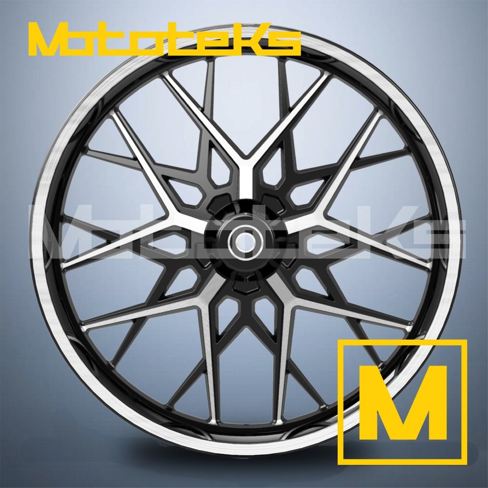 21X3.5 RAZOR MAG WHEEL BLACK MACHINE FOR HARLEY SOFTAIL SPORTSTER DYNA ...