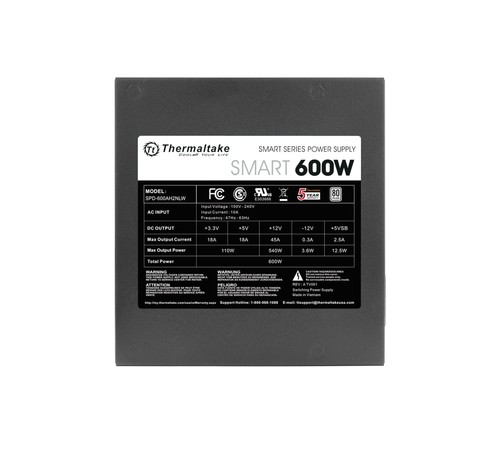 Fuente de alimentación PFC activa certificada Thermaltake SMART 600W ATX 12V V2.3EPS 80 Plus - Imagen 8 de 19