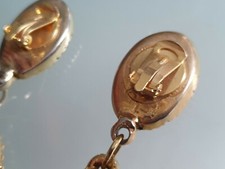 Boucles D'oreilles Vintage Anciennes - Clips Dorés Avec Résine Ambrée, Bijou Rétro