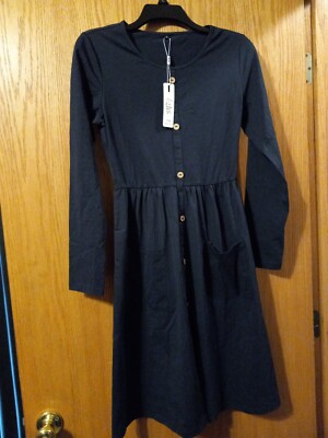 KILIG Women's Long Sleeve Dresses Casual Button Down Midi Dress with Pockets  | eBay