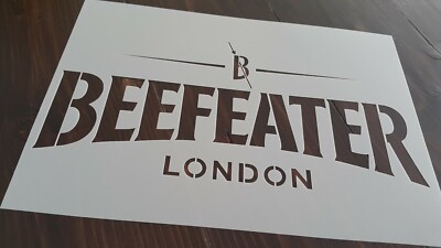 A4 BEEFEATER London Logo Textschablone hochdetailliert Airbrush Handwerk Gin Fass