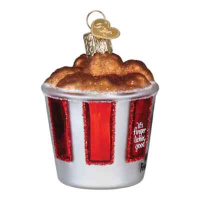 Old World Christmas KFC BUCKET OF CHICKEN (32670) Glass Ornament w
