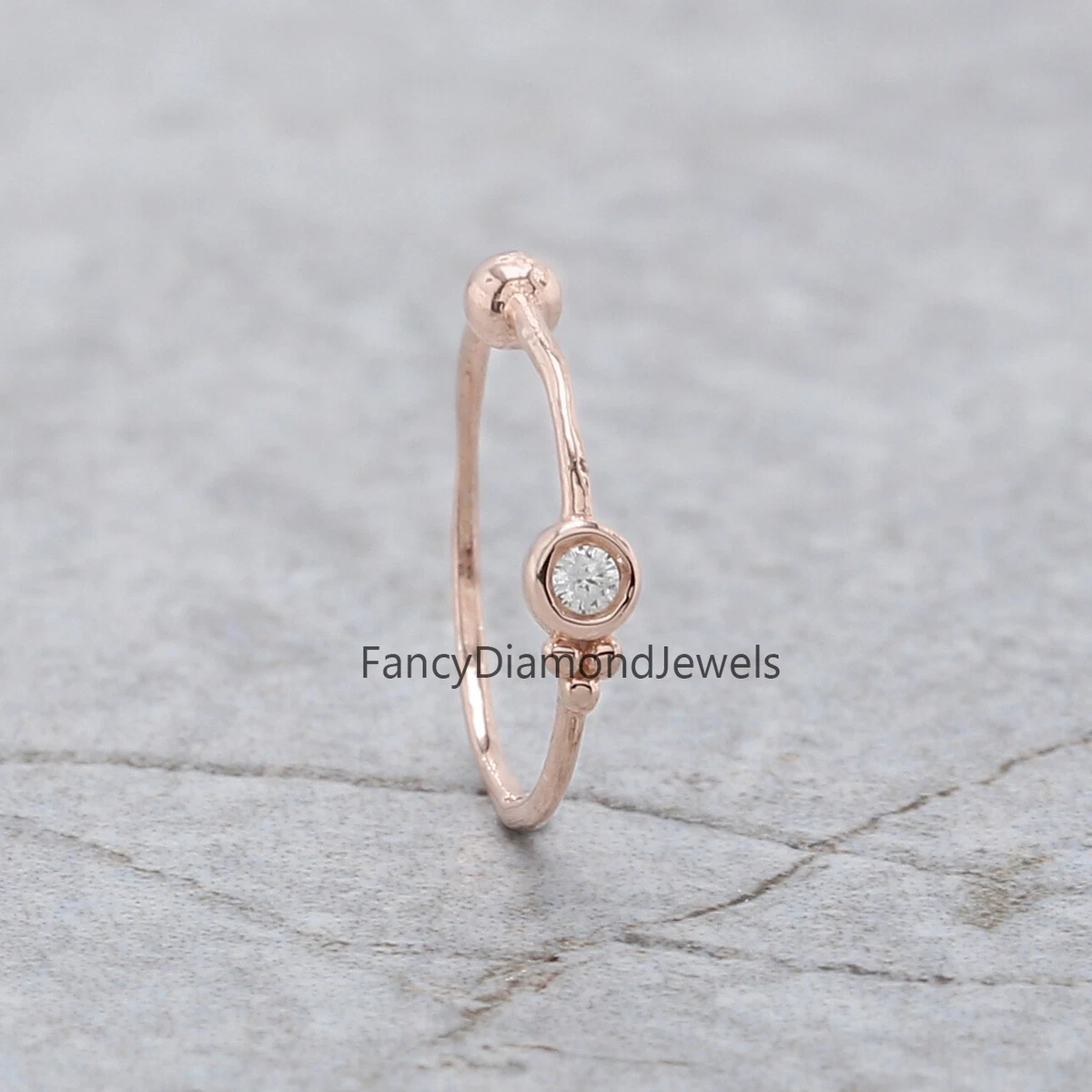 rose gold nose ring with diamond