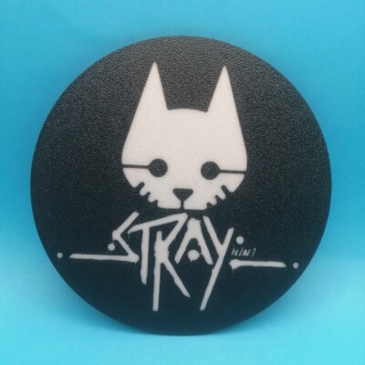 Stray 3D gedruckt Runde Getränke Untersetzer - Strukturiert - Logo - Videospiel