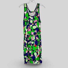 NEW Gap Abstract Print Dress Sleeveless Knee Length Green Blue Pink Size S