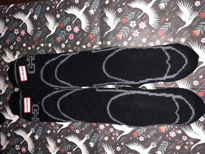 Hunter Original Boot Slipper Sock Black Furry Sherpa Thick  display picture 2