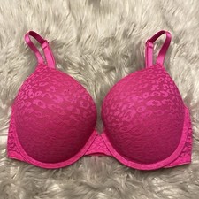 Victorias Secret PINK 32DD Bra Wear Everywhere Push Up Underwire Animal Print