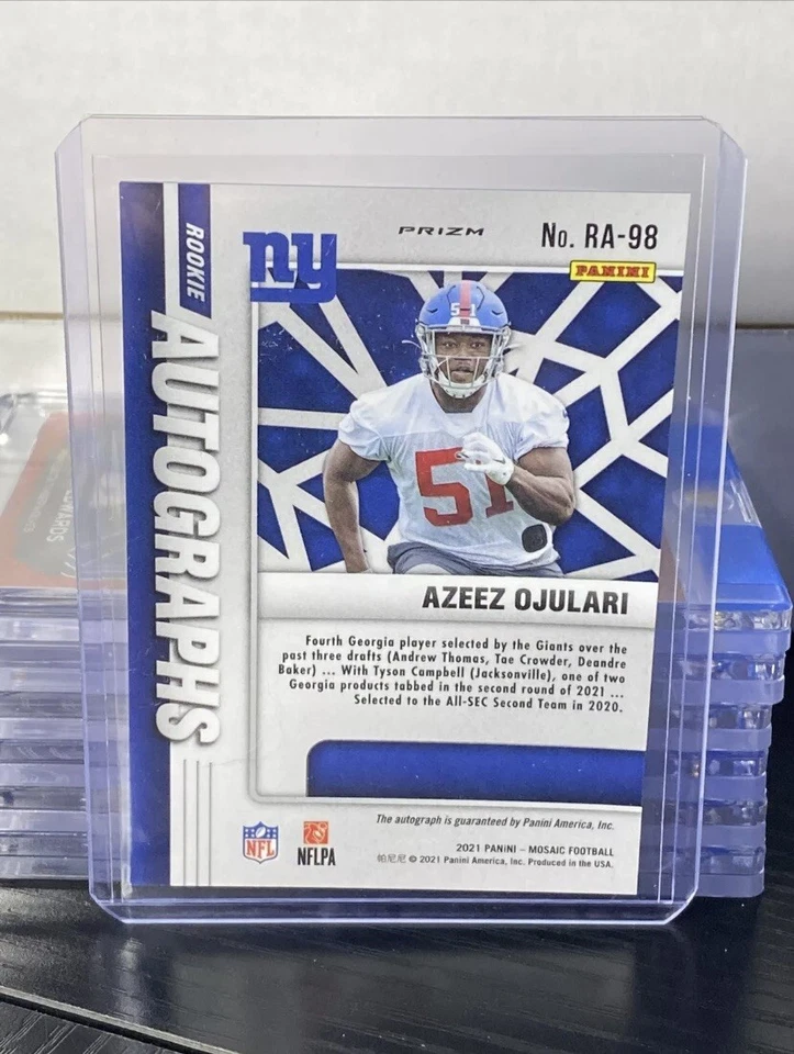 2021 Panini Mosaic Rookie Auto Mosaic Azeez Ojulari #RA-98 Rookie Auto RC - Image 2 of 2