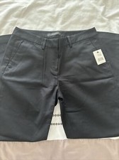 NWT s Tahari Maritza Straight Leg Black Pants Sz 2 Cotton Blend Pockets Cropped