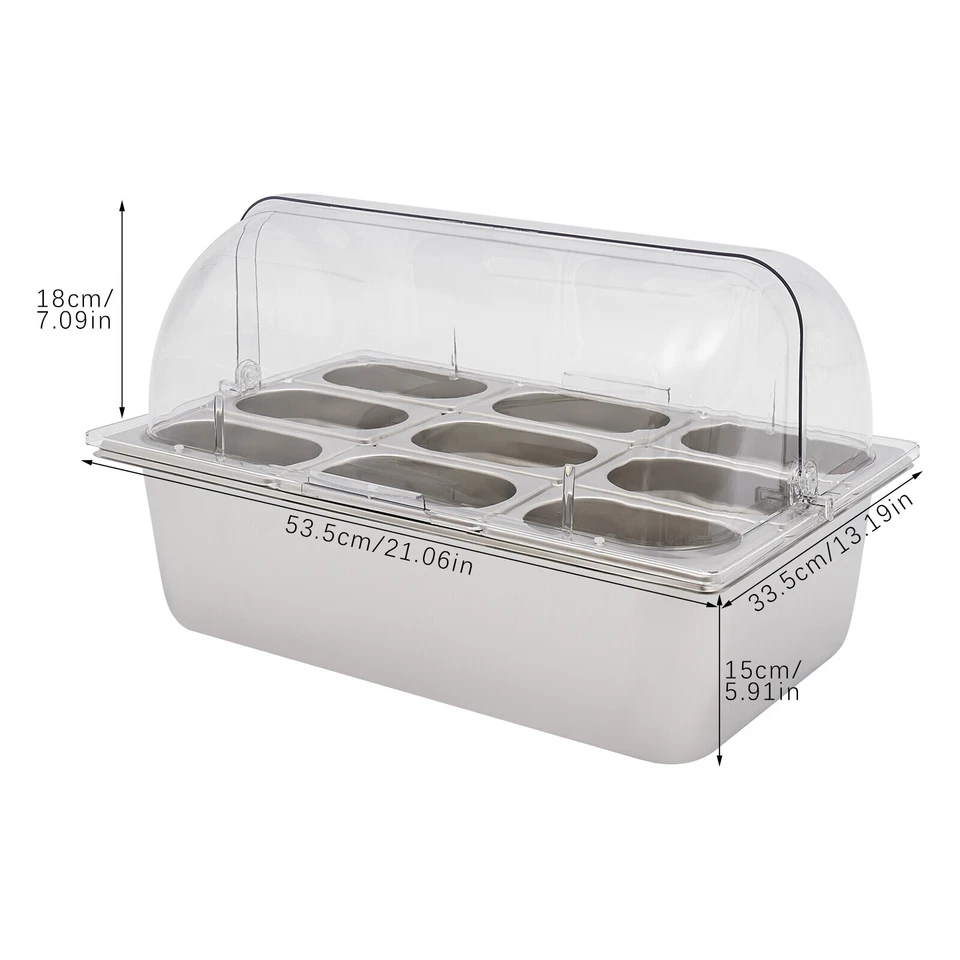 Food Serving Container Flip Top Serving Container with Lid + 9 Spoons & Clamps - Image 4 of 4
