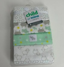 Carters Child Of Mine Lamb Sheep Elephant Cotton Flannel Baby Receiving Blanket