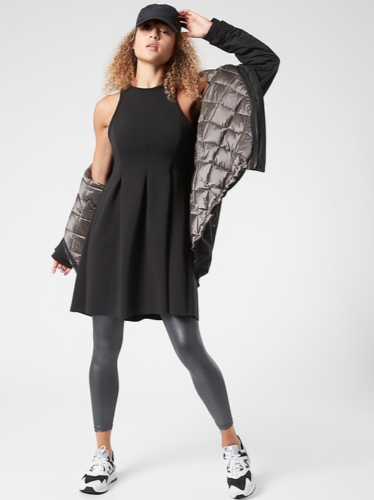 ATHLETA En Route Scuba Dress S Small Black Casual Wrinkle Resistant