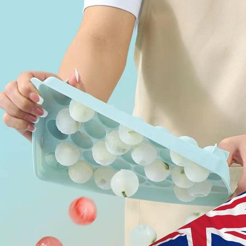 Ice Cube Tray with Lid and Bin Ice Ball Maker Mold Ice Maker for Chilled Drinks